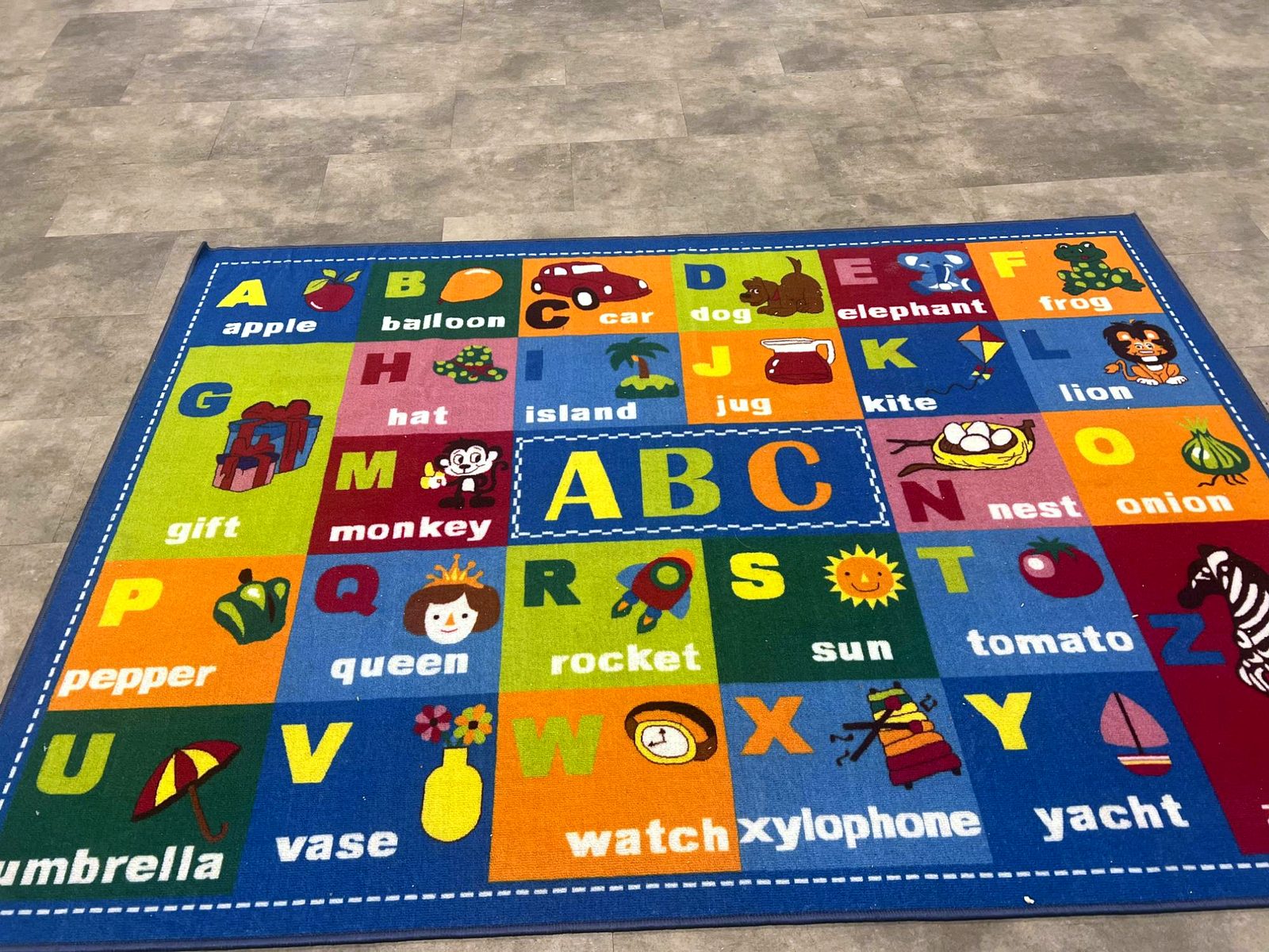 The alphabet rug where circle time happens