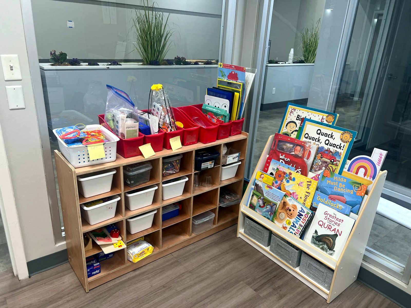The reading corner, favorite books facing out