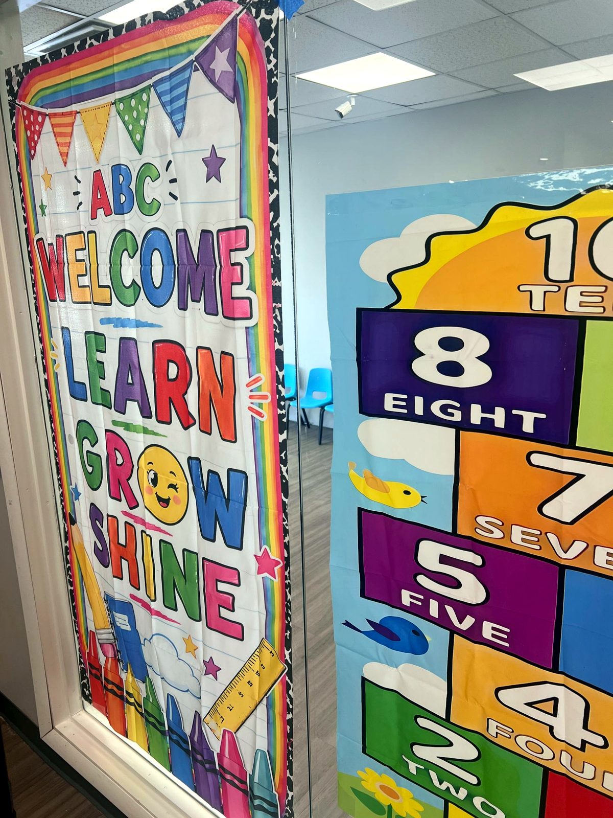 The welcome banner at our door